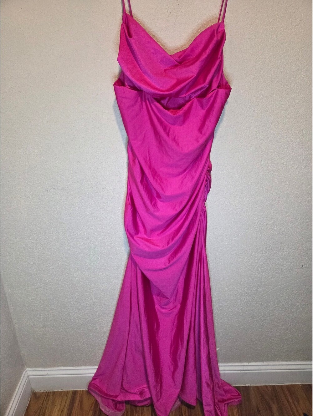 Jules & Cleo Pink Satin Evening Gown Dress Size 16